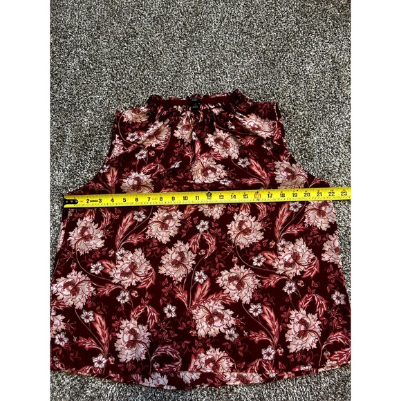 Ann Taylor Women's Petite LP Tank Top Red & Pink Floral (Pre-Loved) - Picture 7 of 8